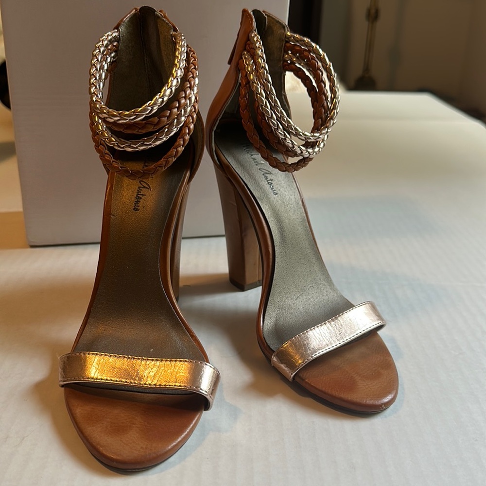 Michael Antonio Neutral Glam Chunky Heel 7